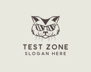 Shades Cat Hipster logo design