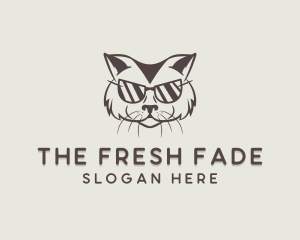 Shades Cat Hipster logo design