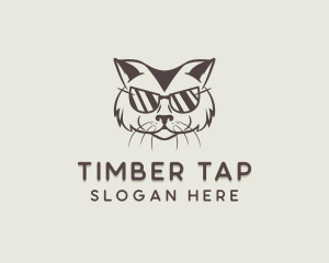 Shades Cat Hipster logo design