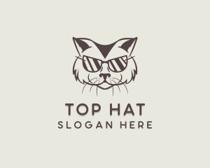 Shades Cat Hipster logo design