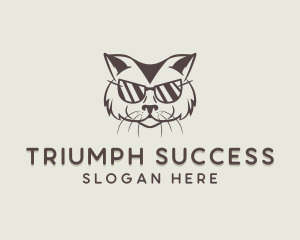 Shades Cat Hipster logo design