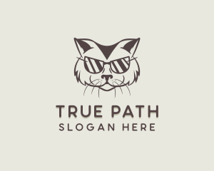 Shades Cat Hipster logo design