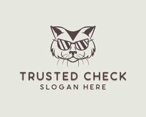 Shades Cat Hipster logo design