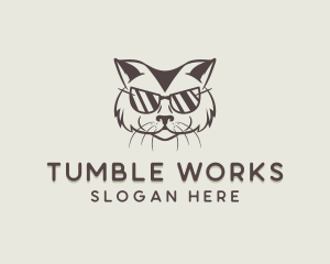 Shades Cat Hipster logo design