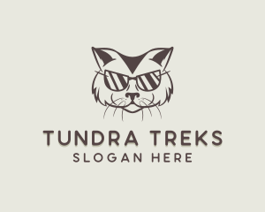 Shades Cat Hipster logo design