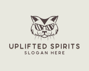 Shades Cat Hipster logo design