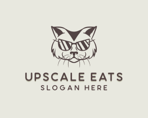 Shades Cat Hipster logo design