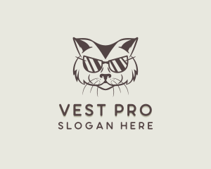 Shades Cat Hipster logo design