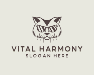 Shades Cat Hipster logo design