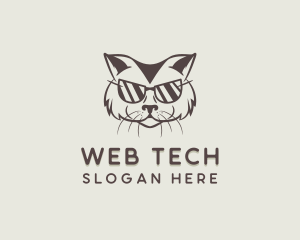 Shades Cat Hipster logo design