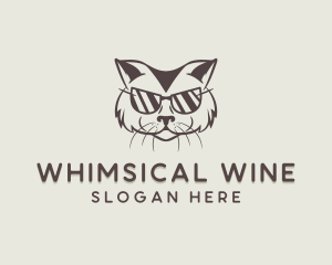 Shades Cat Hipster logo design