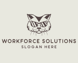 Shades Cat Hipster logo design