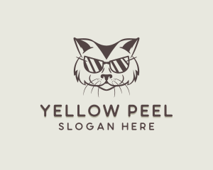 Shades Cat Hipster logo design