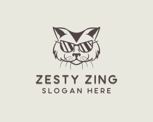 Shades Cat Hipster logo design