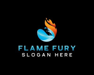 Water Flame Element logo design