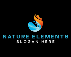 Water Flame Element logo design