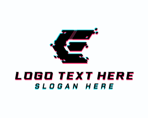 Cyber Glitch Letter E logo