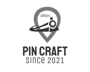 Train Pin Location logo design