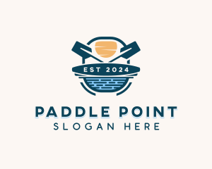 Kayaking Athletic Paddle logo design