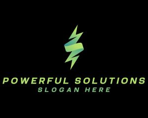 Flash Lightning Voltaic Energy logo design