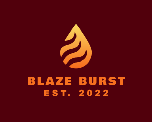 Blazing Fire Droplet  logo design