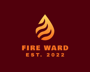 Blazing Fire Droplet  logo design