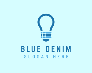 Blue Light Bulb  logo design