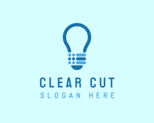 Blue Light Bulb  logo design