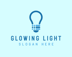 Blue Light Bulb  logo design