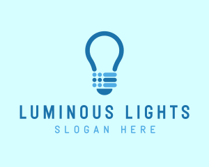 Blue Light Bulb  logo design