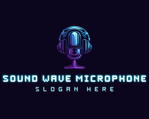 Broadcast Microphone Podcast logo design