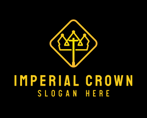 Gold Crown Crucifix logo design