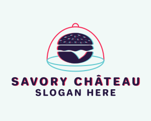 Glitch Cheeseburger Snack logo design