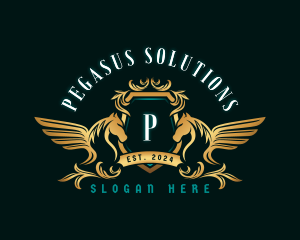 Pegasus Wing Crest logo design