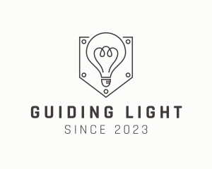 Electric Light Bulb Shield logo design