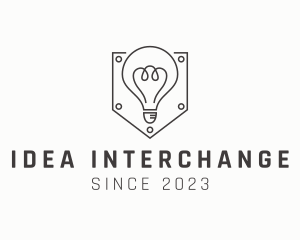 Electric Light Bulb Shield logo design