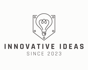 Electric Light Bulb Shield logo design