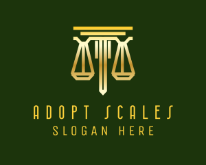 Gold Justice Scale Notary logo design