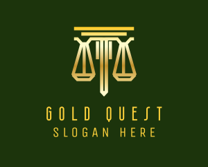 Gold Justice Scale Notary logo design