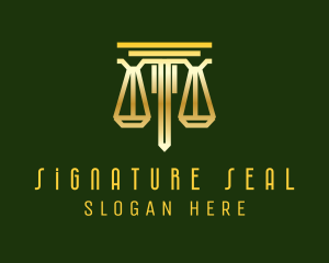 Gold Justice Scale Notary logo