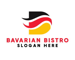 German Flag Letter D  logo