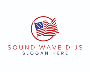 USA Flag Badge logo design