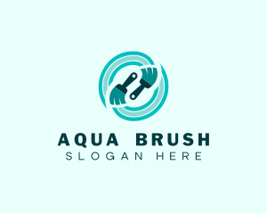 Painting Brush Paint Swirl  logo design