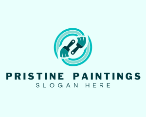 Painting Brush Paint Swirl  logo design