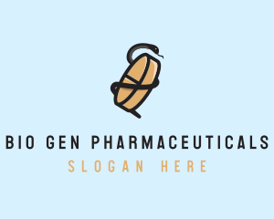 Snake Pharmaceutical Tablet logo design