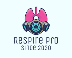 Lung Respirator Mask logo design