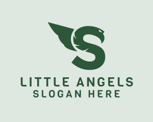 Winged Snake Letter S  Logo