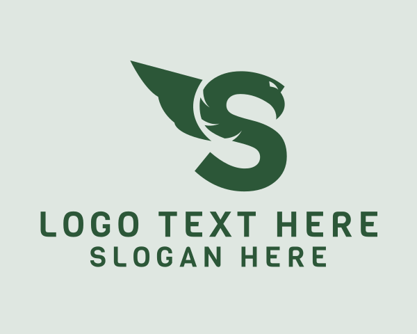 Winged Snake Letter S  logo