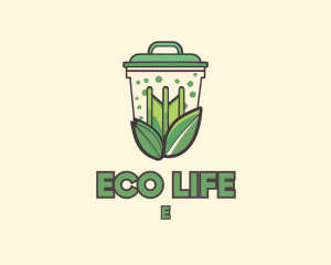 Recycling Trash Bin logo design