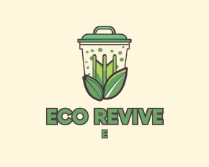 Recycling Trash Bin logo design